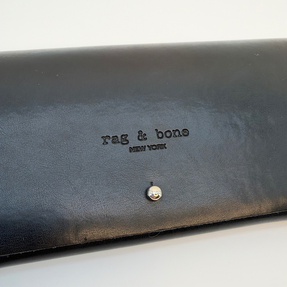 Rag & Bone Men's Women's Black Leather Sunglasses Eyeglasses Case & Bag Pouch